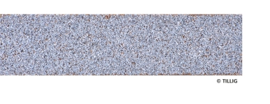 TILLIG 86412 - TT Gleisbettung Modellgleis hell (grau) Böschungsstreifen, Länge 700 mm